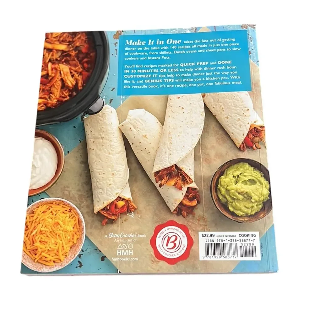 Betty Crocker Make It in One Cookbook Main Dishes Color Pics Softcover